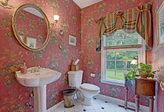 обоя интерьер, ванная и туалетная комнаты, зеркало, умывальник