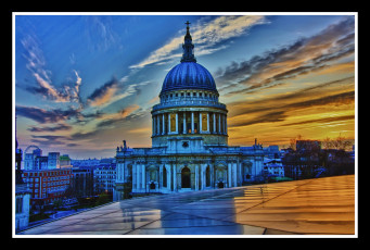 Картинка города лондон+ великобритания собор закат заря st+paul's+cathedral london england