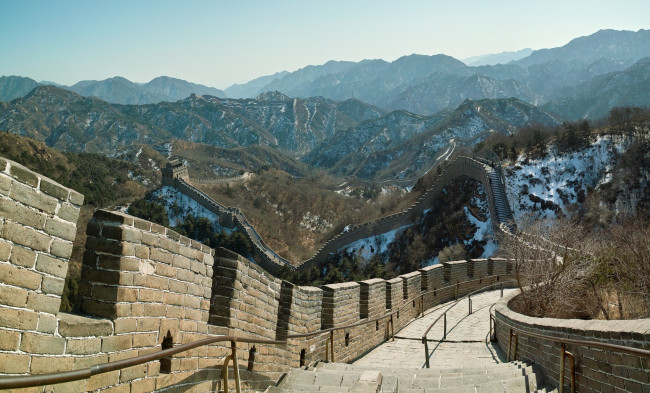 Обои картинки фото города, - исторические,  архитектурные памятники, стена, горы, китай, great wall of china, china, великая китайская стена