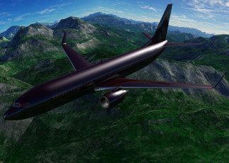 Картинка авиация 3д рисованые v-graphic самолет полет