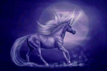 Картинка фэнтези единороги лошадь фон