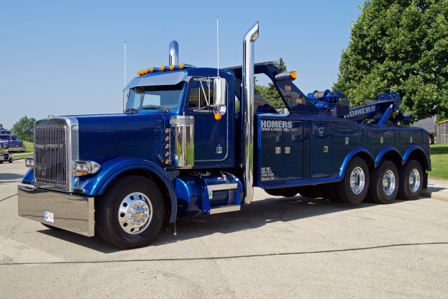 Обои картинки фото peterbilt tow truck, автомобили, peterbilt, тяжелый, грузовик, седельный, тягач