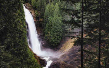 Картинка природа водопады водопад лес река