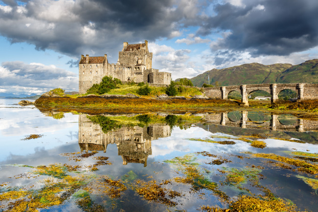 Обои картинки фото eilean donan castle, города, замок эйлен-донан , шотландия, замок, мост