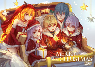 Картинка аниме зима +новый+год +рождество группа