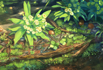 Картинка аниме пейзажи +природа цветы