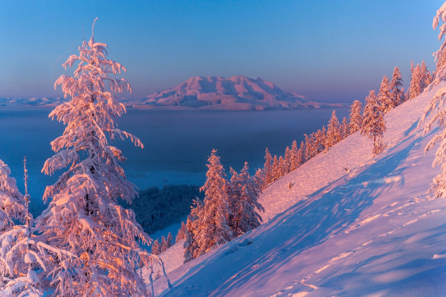 Обои картинки фото природа, пейзажи, снег, горы