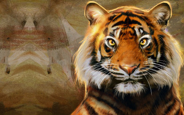 Картинка рисованное животные +тигры тигр nic hon