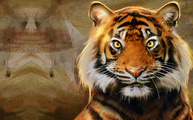 Обои картинки фото рисованное, животные,  тигры, тигр, nic, hon