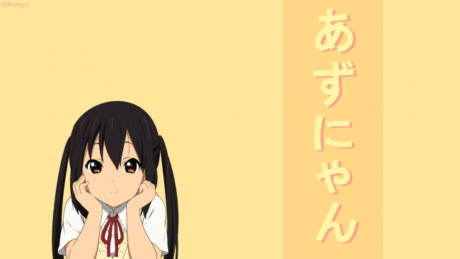 Обои картинки фото аниме, k-on, azusa, nakano