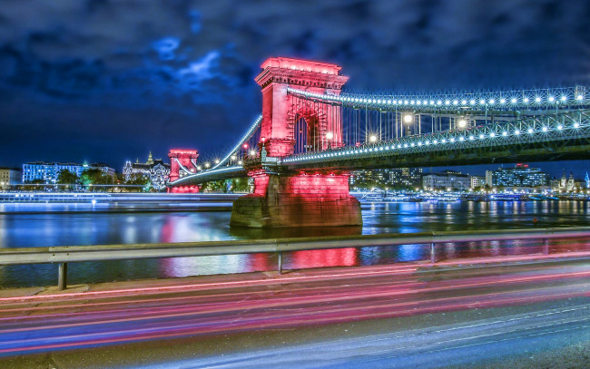 Обои картинки фото szechenyi chain bridge, города, будапешт , венгрия, szechenyi, chain, bridge
