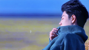 обоя мужчины, xiao zhan, лицо, свитер, ветер