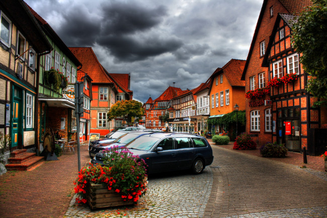 Обои картинки фото hitzacker, германия, города, улицы, площади, набережные, дома, улица, деревья