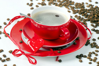 Картинка еда кофе +кофейные+зёрна чашка зерна сердечко