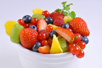 Картинка еда фрукты +ягоды малина голубика клубника ягоды красная смородина