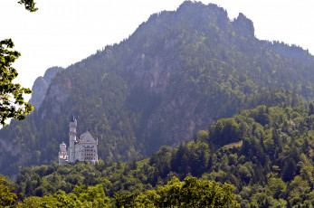 Картинка города замок+нойшванштайн+ германия пейзаж горы