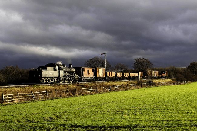 Обои картинки фото техника, паровозы, поезда, рельсы, локомотив