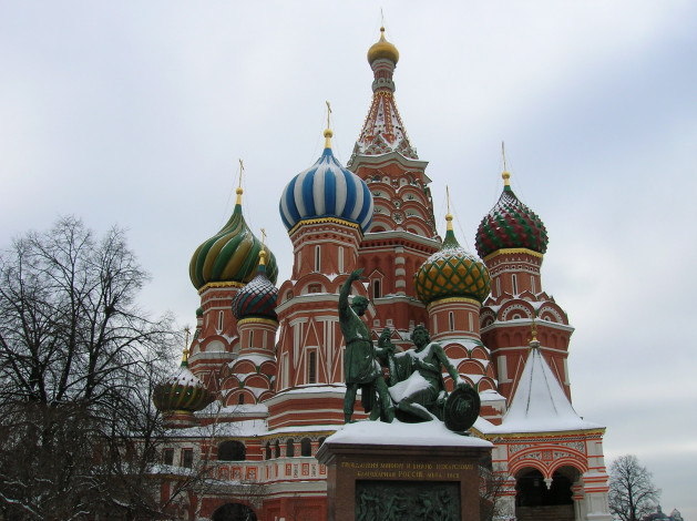Обои картинки фото москва, города, москва , россия, храм, памятник