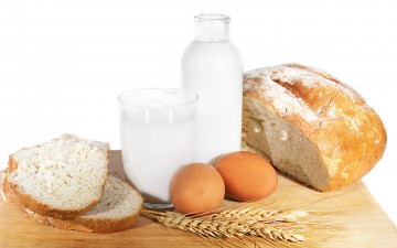 Картинка еда разное яйца молоко хлеб