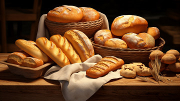 Картинка 3д 3д+графика еда- food батоны хлеб булочки
