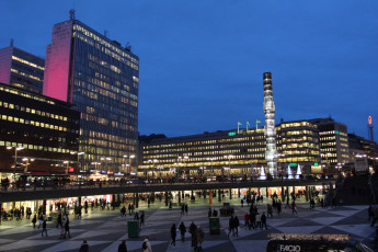 Картинка города стокгольм швеция вечер освещение здания