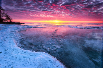 Картинка природа восходы закаты лед облака