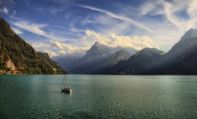 Обои картинки фото швейцария, швиц, моршах, природа, реки, озера, горы, озеро