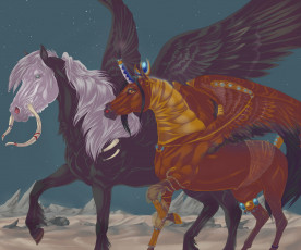 Картинка рисованное животные +сказочные +мифические пегасы