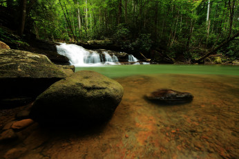 Картинка природа водопады водопад stream waterfall вода река river water поток rocks камни