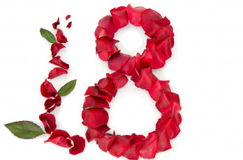 обоя праздничные, международный женский день - 8 марта, розы, лепестки, праздник, женщины, 8, марта