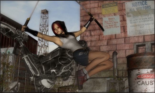 Обои картинки фото 3д графика, фантазия , fantasy, девушка, взгляд, фон, оружие