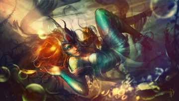 Картинка фэнтези русалки denys tsiperko денис циперко девушка существо под водой