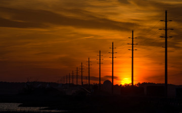 Картинка природа восходы закаты столбы закат солнце небо