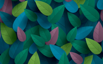 Картинка векторная+графика природа+ nature объем листья разноцветный