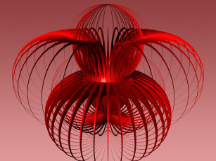 Картинка 3д графика abstract абстракции изгибы красный