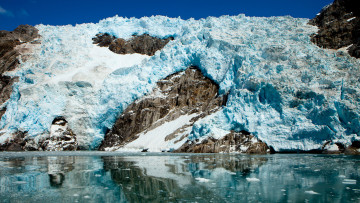 Картинка природа айсберги ледники вода камни