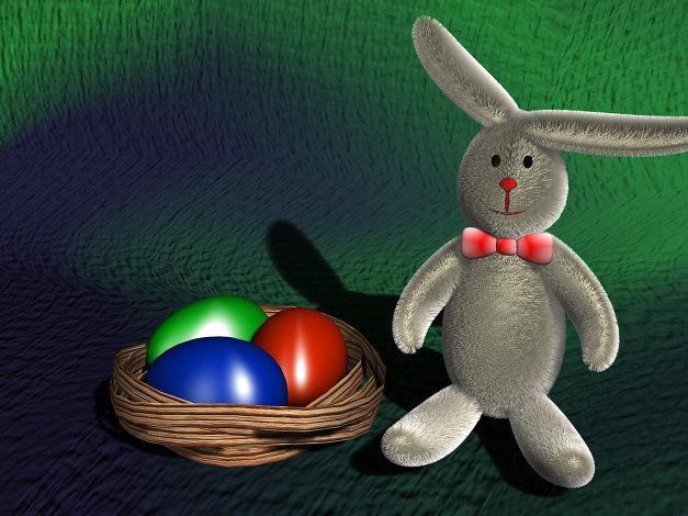 Обои картинки фото 3д, графика, holidays, праздники, кролик, яйца