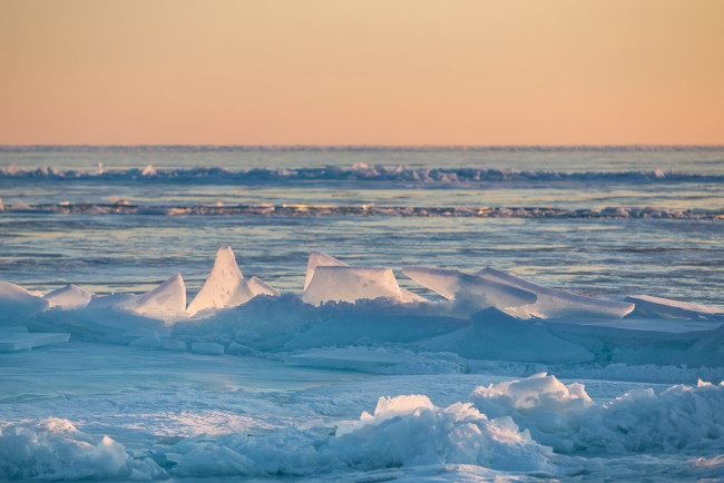 Обои картинки фото природа, айсберги и ледники, пейзаж, снег, небо, лед