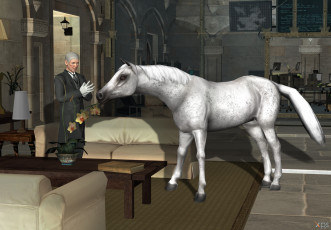 Картинка 3д+графика люди+ people лошадь мужчина