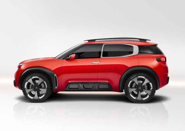 Обои картинки фото автомобили, citroen, 2015г, concept, aircross, citroеn, красный