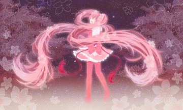 Картинка аниме vocaloid цветы девушка