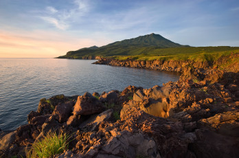 Картинка итуруп природа побережье курилы остров россия море берег