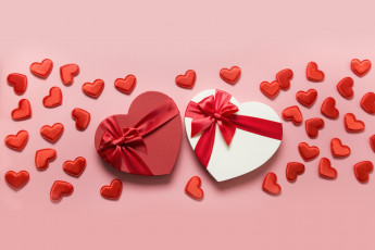 Картинка праздничные день+святого+валентина +сердечки +любовь праздник любовь коробка бант сердце