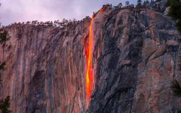 Картинка yosemite+national+park california usa horsetail+fall природа водопады yosemite national park horsetail fall