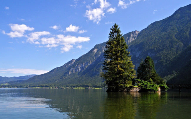 Обои картинки фото природа, реки, озера, австрия, hallstatt, озеро