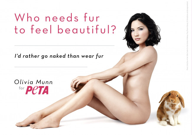 Обои картинки фото бренды, peta, people, for, the, ethical, treatment, of, animals, девушка, ню, кролик