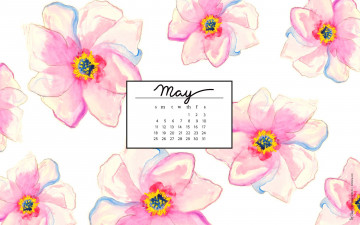Картинка календари рисованные +векторная+графика цветы
