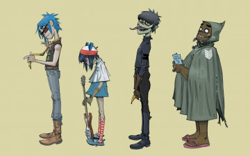 обоя музыка, gorillaz, гориллаз