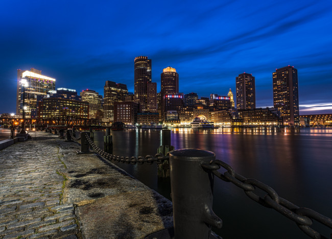 Обои картинки фото boston,  ma, города, бостон , сша, ночь