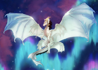 Картинка фэнтези драконы дракон полет сияние